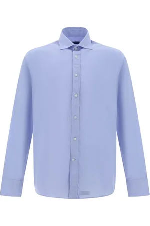 DEPERLU Skjorte, Herre, Blå, 2XL, Bomuld, Klassisk bomuldspoplin skjorte