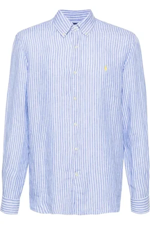 Ralph Lauren Skjorte, Herre, Blå, L, Uld, Stilfulde Skjorter Kollektion