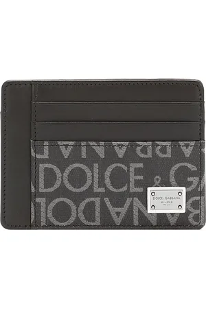 Dolce & Gabbana Tilbehør, Herre, Sort, ONE SIZE, Læder, Italiensk læderkortholder tegnebog