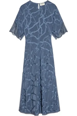 Zadig & Voltaire Kjole, Dame, Blå, L, Elegant Kjole til Kvinder