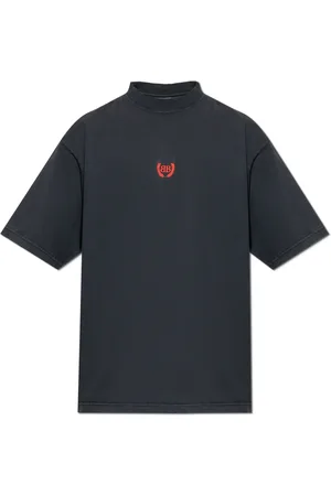 Balenciaga Top, Herre, Sort, 2XS, Bomuld, T-shirt med broderet logo