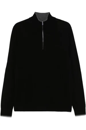 Michael Kors Sweathshirts & Hoodies, Herre, Sort, M, Uld, Sort uldtrøje med logo broderi