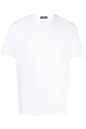 HERNO Top, Herre, Hvid, L, Bomuld, Hvid Bomulds T-shirt Rund Hals Korte Ærmer