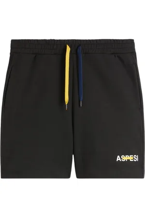 Aspesi Shorts, Herre, Sort, M, Bomuld, Garment-Dyed Cotton Bermuda Shorts