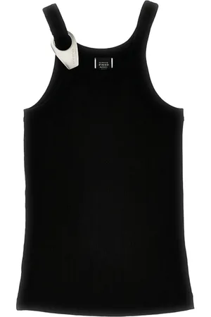 Pinko Top, Dame, Sort, L, Bomuld, Sort ærmeløs T-shirt og Polo