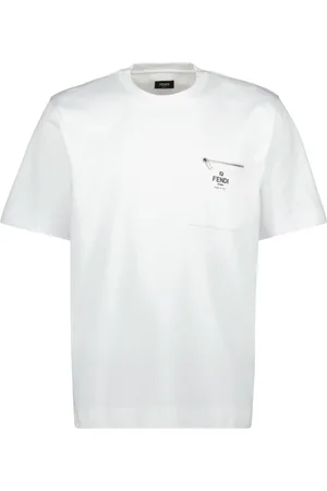Fendi Top, Herre, Hvid, M, Bomuld, Bomuld T-shirt Forår-Sommer 2025