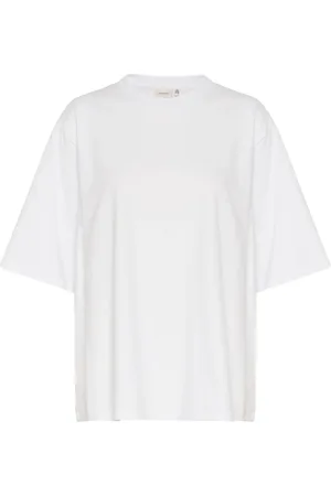 Gestuz Top, Dame, Hvid, L, Uld, Hvid Broderet Tee