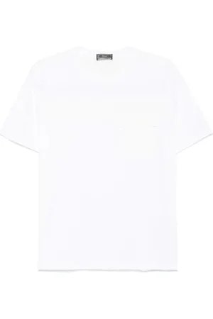 HERNO Top, Herre, Hvid, L, Bomuld, Superfin bomuld stræk T-shirt