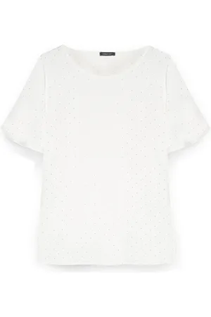 Fiorella rubino Bluser & Skjorter, Dame, Hvid, 2XL, Bluse med mikronitter