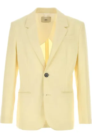 Ami Jakke, Herre, Gul, L, Uld, Pastelgul uld blazer