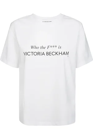 Victoria Beckham Top, Dame, Hvid, XS, Uld, Hvem F*** ER Slogan Tee