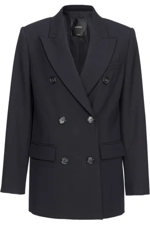 Pinko Jakke, Dame, Sort, XS, Uld, Sort Twill Blazer Casual Stil