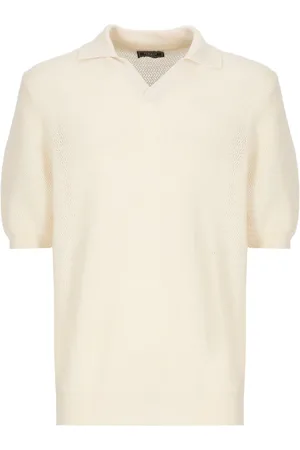 PESERICO SIGN Strik, Herre, , M, Bomuld, Ivory Linned og Bomuld Polo Shirt
