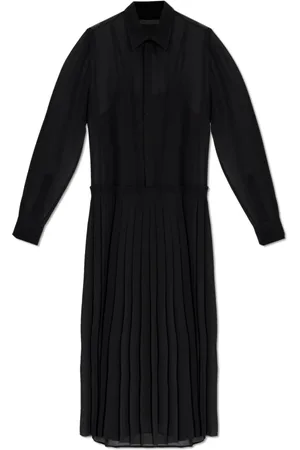 Ami Kjole, Dame, Sort, XS, Uld, Kjole med plisseret finish