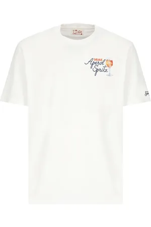 MC2 SAINT BARTH Top, Herre, Hvid, XL, Bomuld, Herre Drink Spritz Print T-shirt
