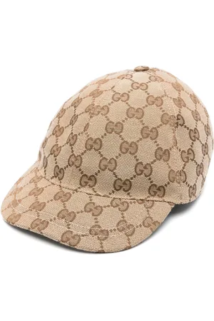 Gucci Tilbehør, unisex, Brun, L, Bomuld, Skyggehat med GG Supreme Motiv