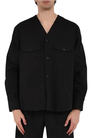 Mauro Grifoni Jakke, Herre, Sort, XL, Bomuld, Bomuldsovershirt med V-udskæring