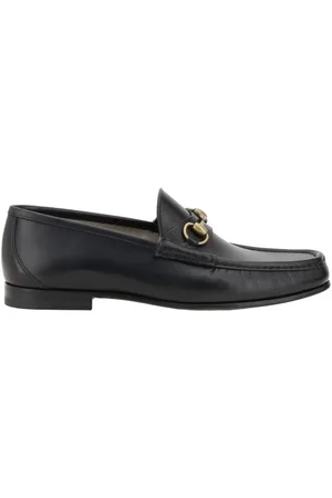 Gucci Sko, Herre, Sort, 39 EU, Læder, Læder Loafers med Horsebit Detalje