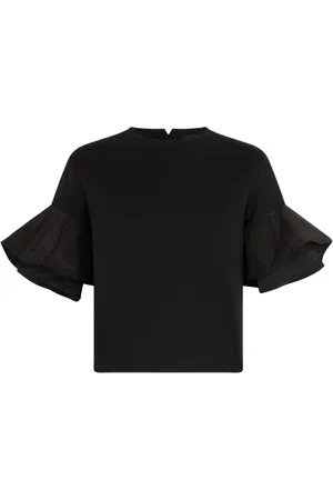 Liu Jo Top, Dame, Sort, S, Ruffled T-shirt til kvinder