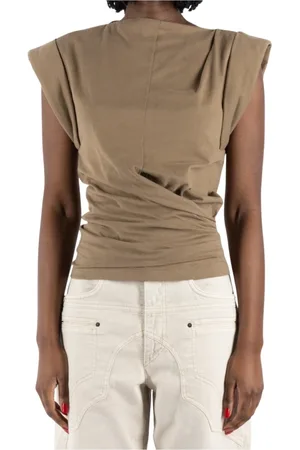 Isabel Marant Top, Dame, Brun, S, Bomuld, Khaki Let Bomuld T-Shirt