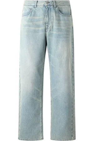 Roberto Cavalli Jeans, Herre, Blå, W34, Denim, Sandblæst Denim Jeans