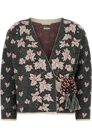 BODE Strik, Dame, Flerfarvet, XS, Alpaca Maple Broderet Strik Cardigan