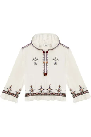Isabel Marant Bluser & Skjorter, Dame, Hvid, 2XS, Hvid hætte med kvast og frynser