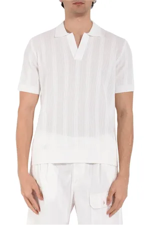 Paolo Pecora Top, Herre, Hvid, L, Bomuld, Strikket V-hals sweater