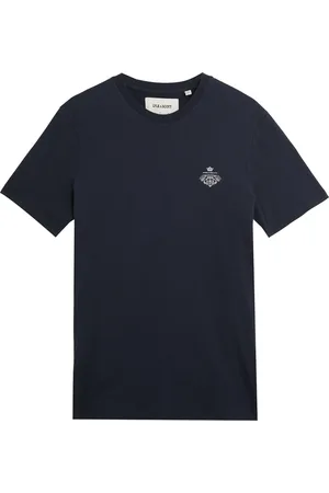 Lyle & Scott Top, Herre, Blå, XL, SS T-shirts Britisk Stil Grafisk T-shirt