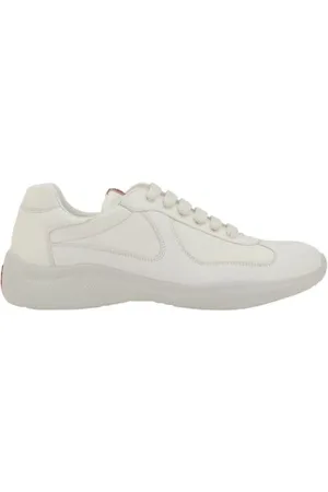 Prada Sko, Herre, Hvid, 39 1/2 EU, Læder, Hvide Læder Sneakers