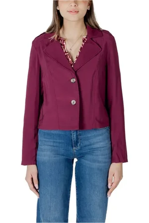 Street one Jakke, Dame, Lilla, XL, Polyester, Lilla Viskose Parka Trench Coat
