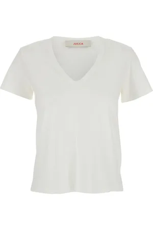 Jucca Top, Dame, Hvid, S, Bomuld, Hvid T-shirt Kjole Jersey Korte Ærmer