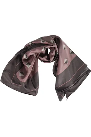 Max Mara Tilbehør, Dame, Lilla, ONE SIZE, Silketørklæde med frontlogo print