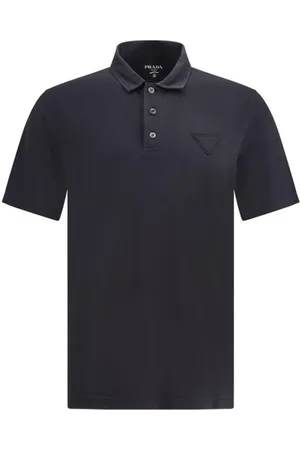 Prada Top, Herre, Sort, S, Bomuld, Ikonisk bomuldspolo med klassisk krave