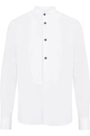 Roberto Cavalli Skjorte, Herre, Hvid, 2XL, Bomuld, Bomuld Wing Collar Skjorte