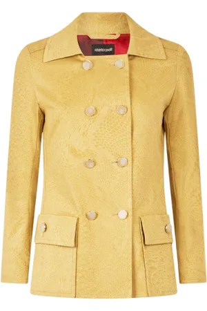 Roberto Cavalli Jakke, Dame, Brun, S, Bomuld, Jakke med Python Mønster