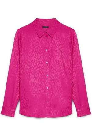Fiorella rubino Bluser & Skjorter, Dame, Lyserød, 6XL, Jacquard-skjorte med dyreprint