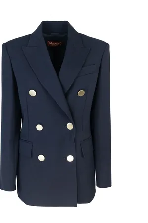 Max Mara Jakke, Dame, Blå, XS, Uld, Blå Stilfulde Jakker til Dig