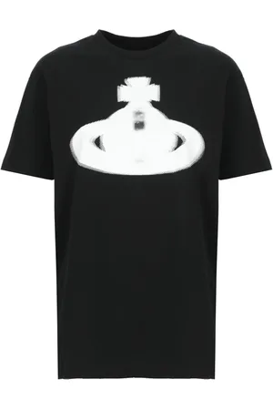 Vivienne Westwood Top, Dame, Sort, 2XS, Bomuld, Sort Bomuldst-shirt med Orb Print