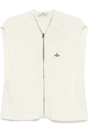 Vivienne Westwood Jakke, Herre, Hvid, M, Creme Zip Vest til Kvinder