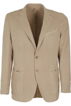 Biagio Santaniello Jakke, Herre, Brun, M, Bomuld, Bomuld Linned Ramie Cordarotta Stil