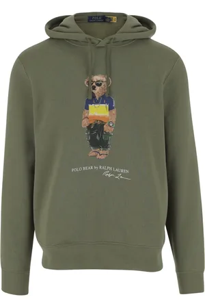 Ralph Lauren Sweathshirts & Hoodies, Herre, Grøn, XL, Bomuld, Polo Bear Print Bomuldssweatshirt