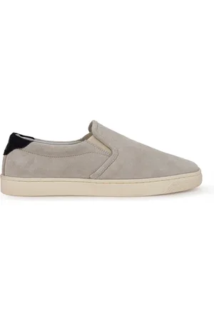 Brunello Cucinelli Sko, Herre, Grå, 43 EU, Uld, Grå Ruskind Slip-On Klassisk Stil