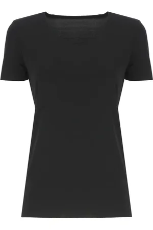 Wolford Top, Dame, Sort, L, Sort Modal Top Rund Hals Korte Ærmer