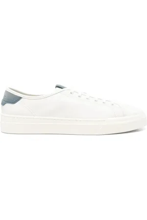 santoni Sko, Herre, Hvid, 43 EU, Læder, Hvid Læder Sneaker