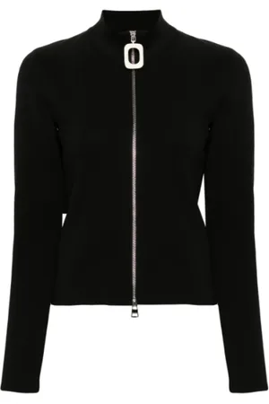 J.W.Anderson Strik, Dame, Sort, XS, Sort cardigan med lynlås