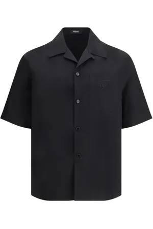 VERSACE Skjorte, Herre, Sort, S, Bomuld, Medusa Mønster Bomuldsskjorte