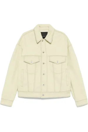 Federico Cina Jakke, Herre, Grøn, L, Denim, Lys Grøn Knappet Jakke