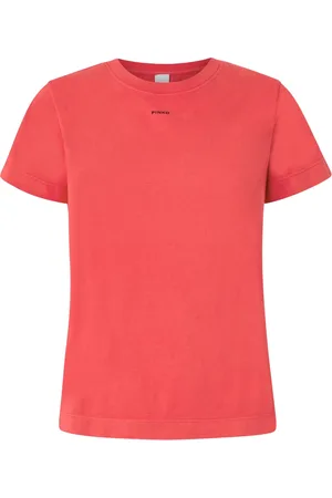 Pinko Top, Dame, Rød, XS, Bomuld, Basis Jersey T-shirt