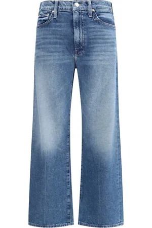 Mother Jeans, Dame, Blå, W26, Uld, Højtaljede Brede Ben Jeans